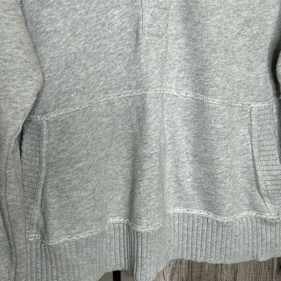 Aerie Sweatshirt Size XS Oversized Mock Neck Pockets Gray Athleisure - Picture 3 of 8